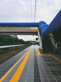 Empty railroad station platform