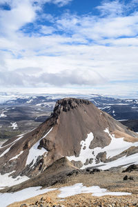 Scenic view of landscape against sky during winter