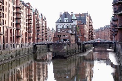 Reflection of buildings in city