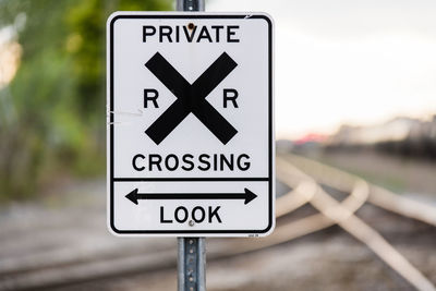 Close-up of road sign