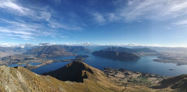 Panoramic view of landscape against cloudy sky