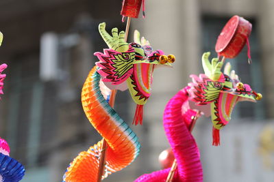 Beautiful paper dragons during chinese lunar new year