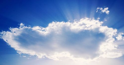 Low angle view of clouds in blue sky