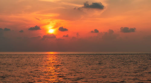 Colorful sunset somewhere in the maldives.