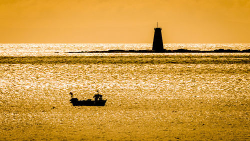 Scenic view of sea during sunset