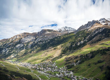 Scenic view of mountains against sky