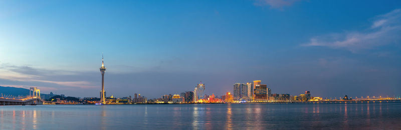 Macau cityscape at evening, macau