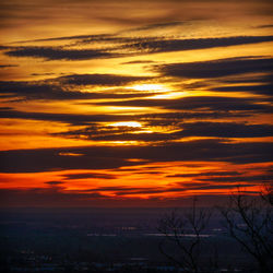 Scenic view of orange sky