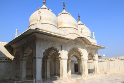 Low angle view of historic building against clear sky