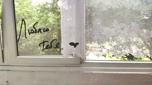 Graffiti on window sill