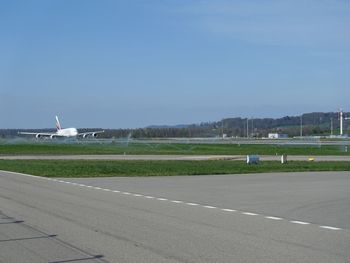 View of road against blue sky