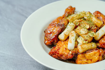 Close-up of food in plate on table