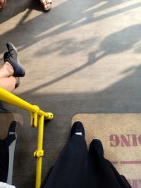 Low section of man on road