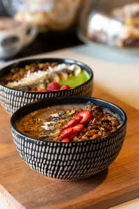 Breakfast smoothie bowl at cafe