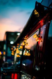 Defocused image of illuminated lights at night