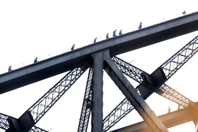 Low angle view of bridge against clear sky