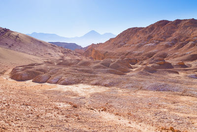 Scenic view of desert against clear sky