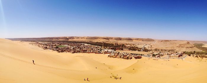 Scenic view of desert against clear sky