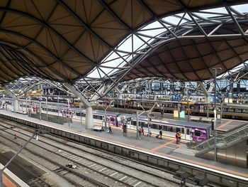 High angle view of railroad tracks