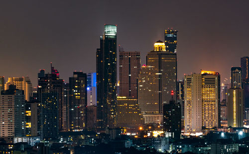 Cityscape of modern building in the night. modern architecture office building. skyscraper with sky.