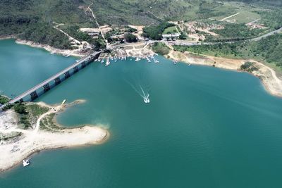 High angle view of sea shore