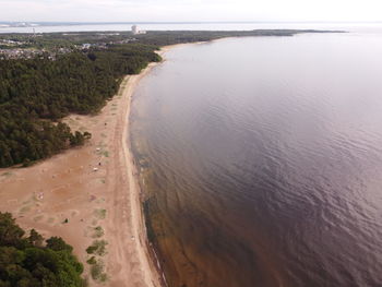 High angle view of beach against sky