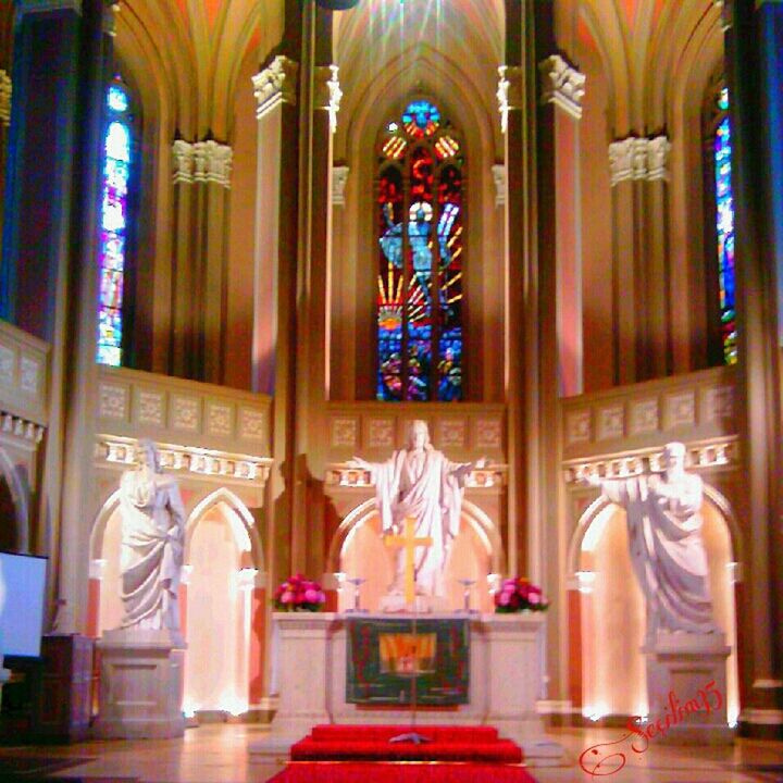 indoors, religion, place of worship, spirituality, church, illuminated, art, art and craft, human representation, arch, architecture, built structure, multi colored, creativity, stained glass, architectural column, ornate