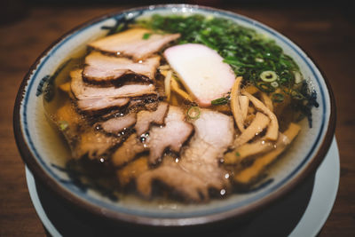 Close-up of food in bowl on table