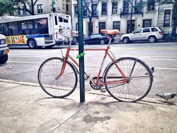 Bicycles on city street