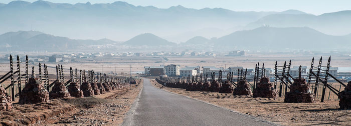 Road passing through city