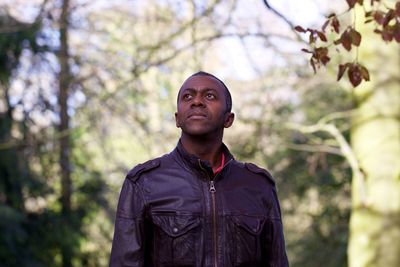 Close-up of man looking away
