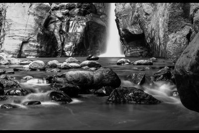 Scenic view of waterfall