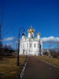View of built structure against blue sky