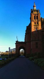 Historic building against clear blue sky