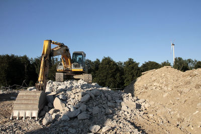 View of construction site against clear sky