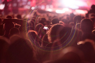 Group of people at music concert