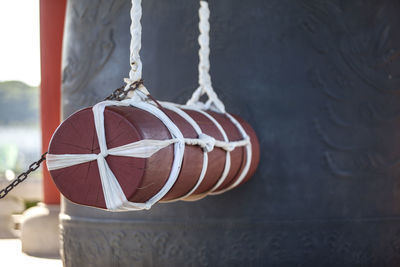 Close-up of large bell at imjingak