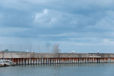 Pier over sea against sky