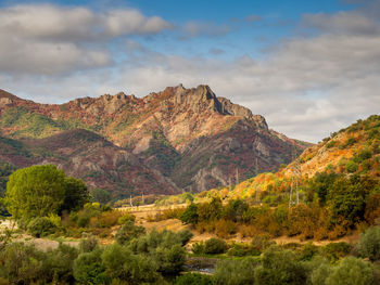 Scenic view of mountains against sky