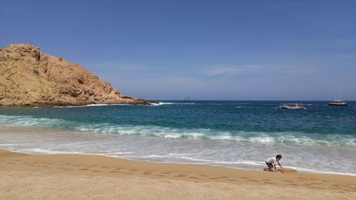 View of tourists on beach