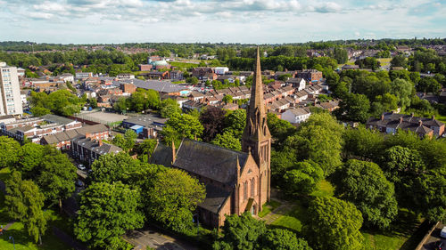All saints runcorn church , cheshire , drone photo 2022