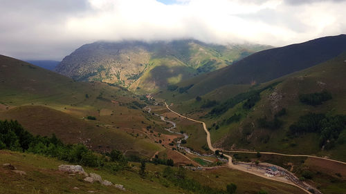 Scenic view of mountains against sky