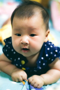 Close-up portrait of cute baby