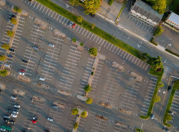 High angle view of traffic on road