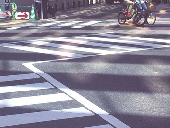 Zebra crossing on road