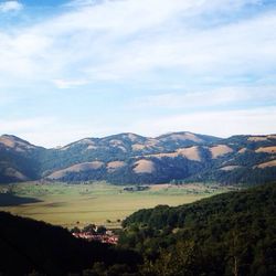 Scenic view of mountains against sky