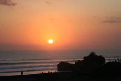 Scenic view of sea at sunset