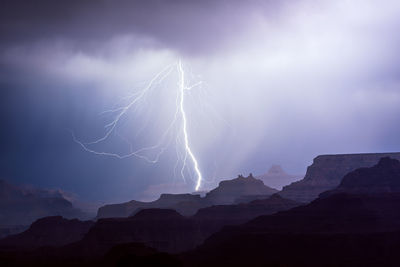 Lightning storm in the grand canyon