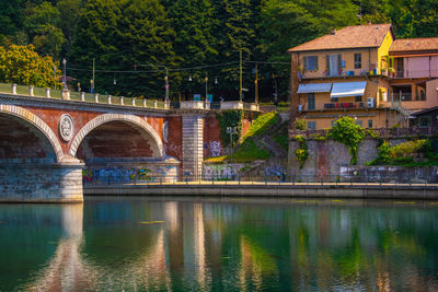 Bridge over river in city