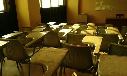 Empty chairs and tables